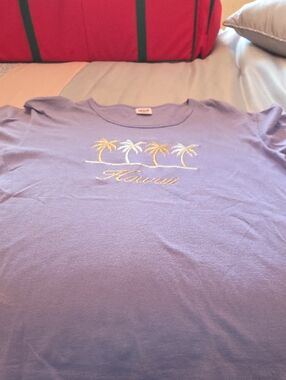 Lavender 'Hawaii' Palm Tree Embroidered Tee